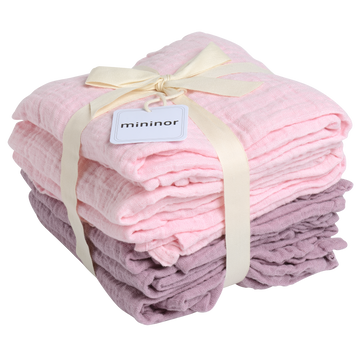 Muslin Cloth Organic Rose/Purple 6-pack