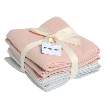Muslin Cloth Organic Peach/Glacier grey 6-pack