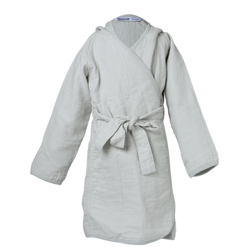 Organic cotton bathrobe 12-24m, Glacier grey