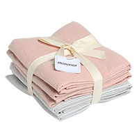 Muslin Cloth Organic Peach/Glacier grey 6-pack