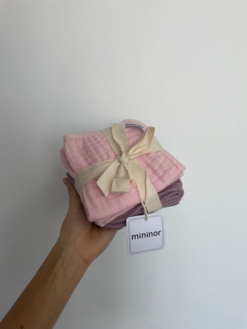 Wash cloth organic cotton "Rose/Heath flower" 6 pcs