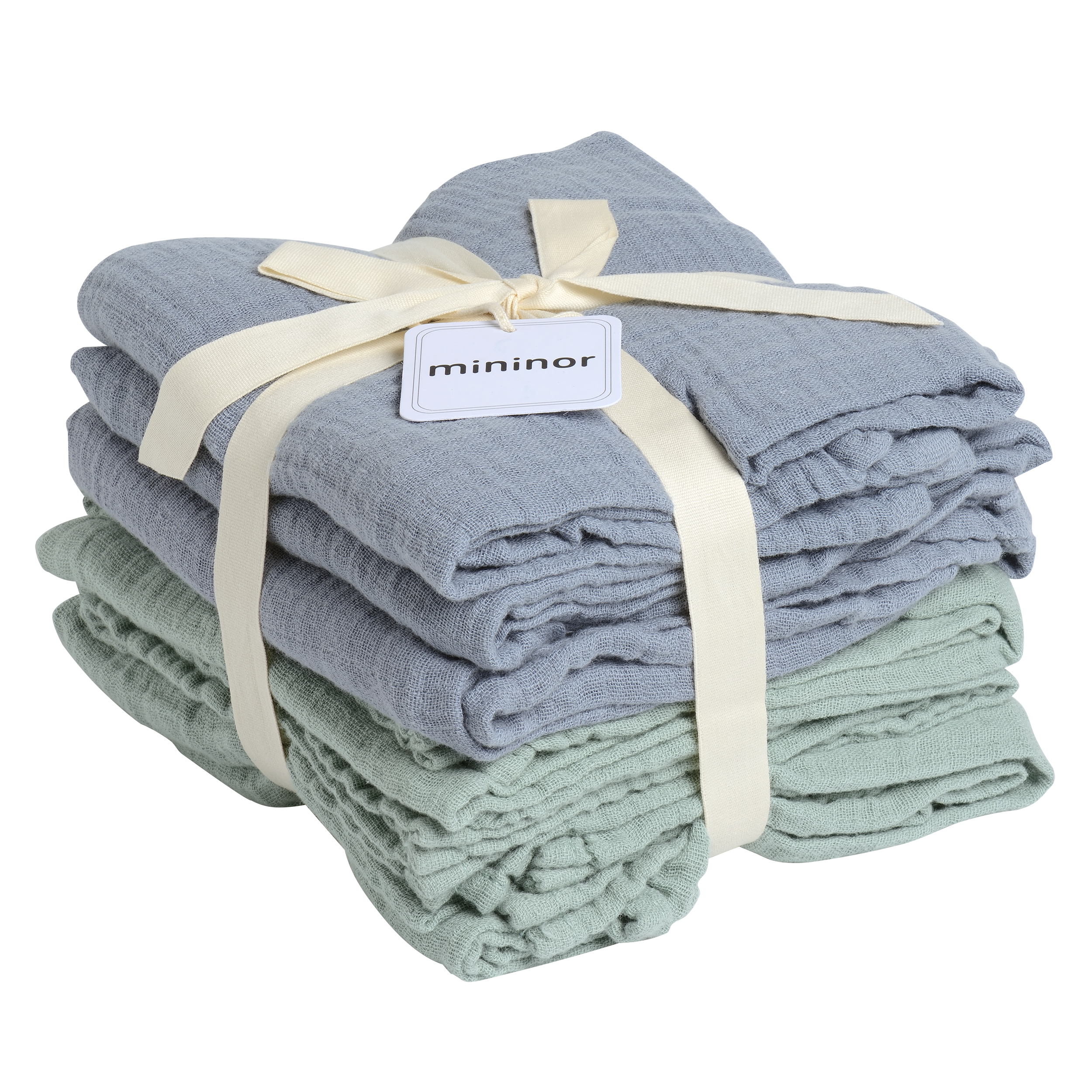 Muslin Cloth Organic Grey/Green 6-pack