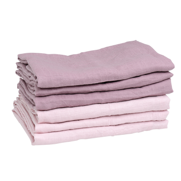 Muslin Cloth Organic Rose/Purple 6-pack