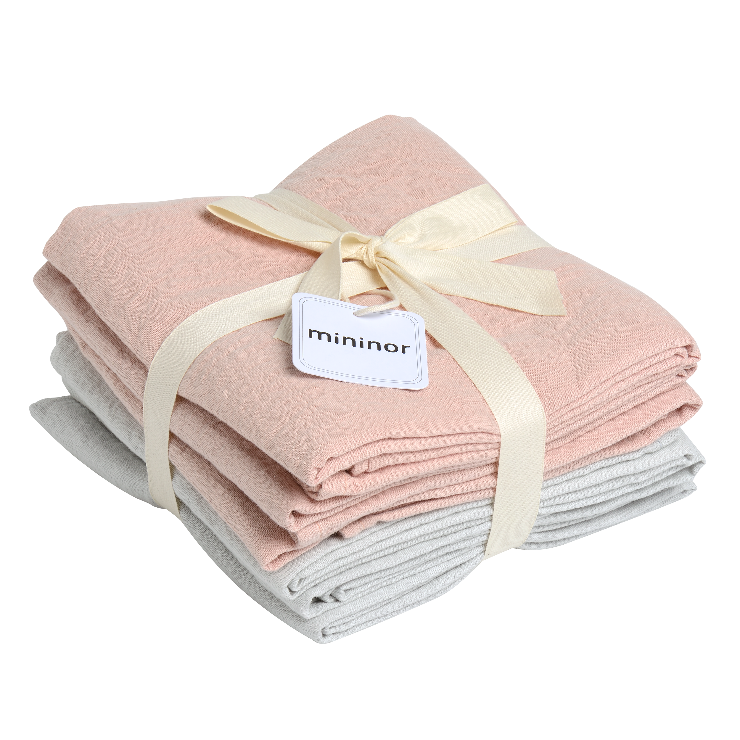 Muslin Cloth Organic Peach/Glacier grey 6-pack