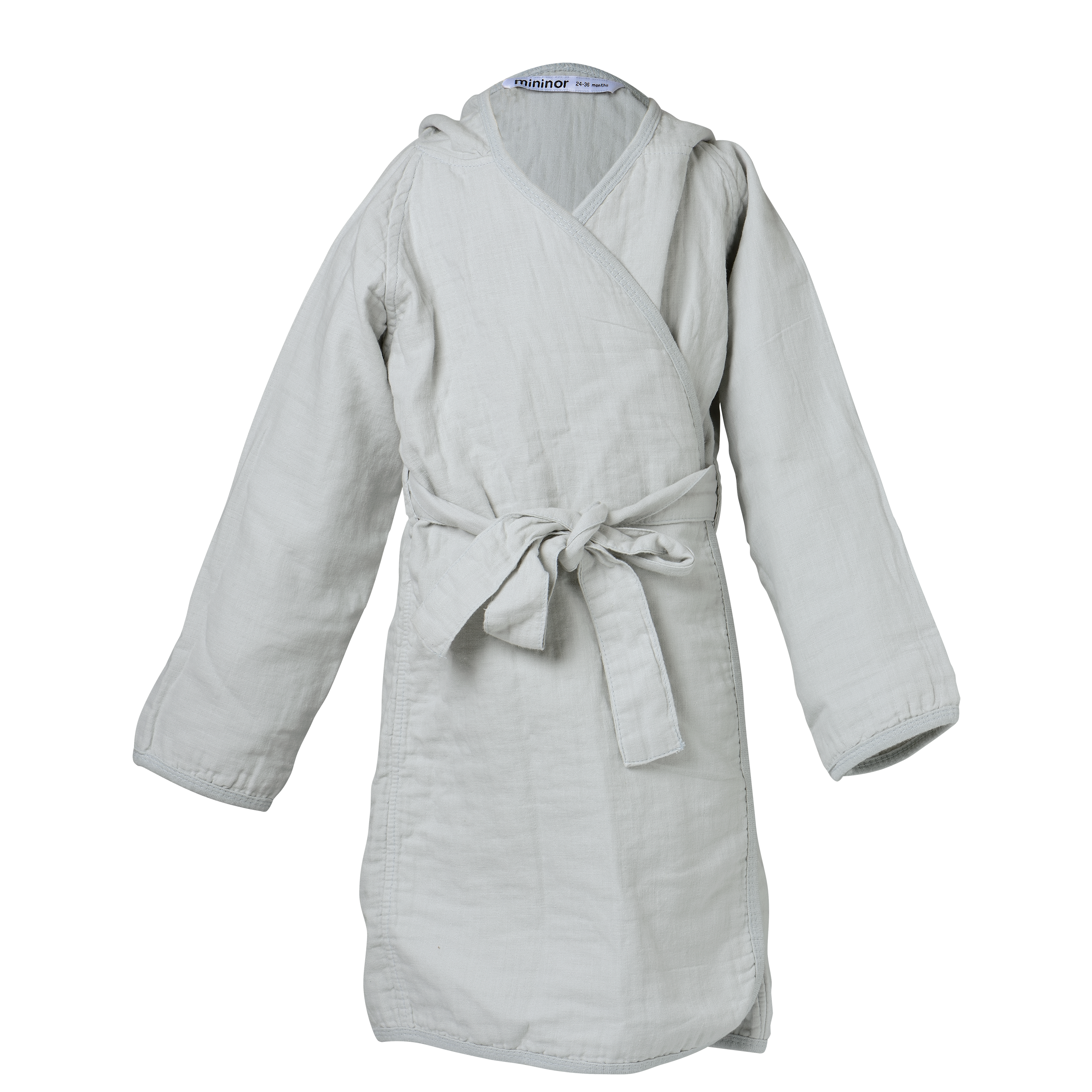 Organic cotton bathrobe 12-24m, Glacier grey