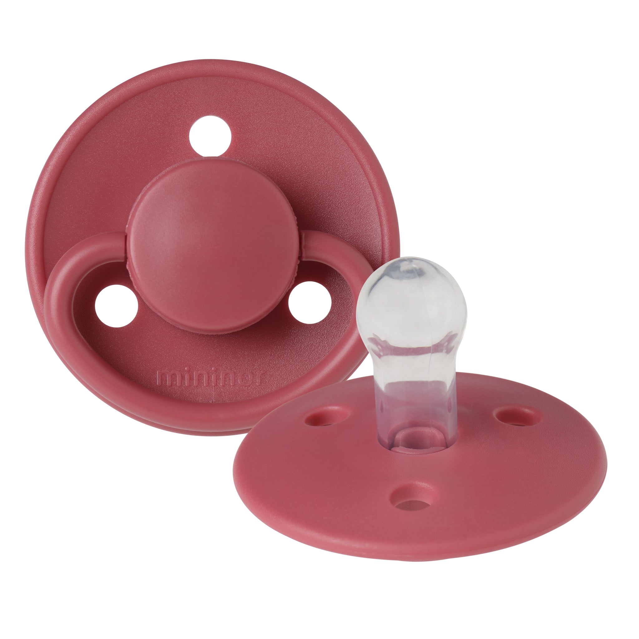 Mininor Round Pacifier Silicone 0m "Rhubarb"