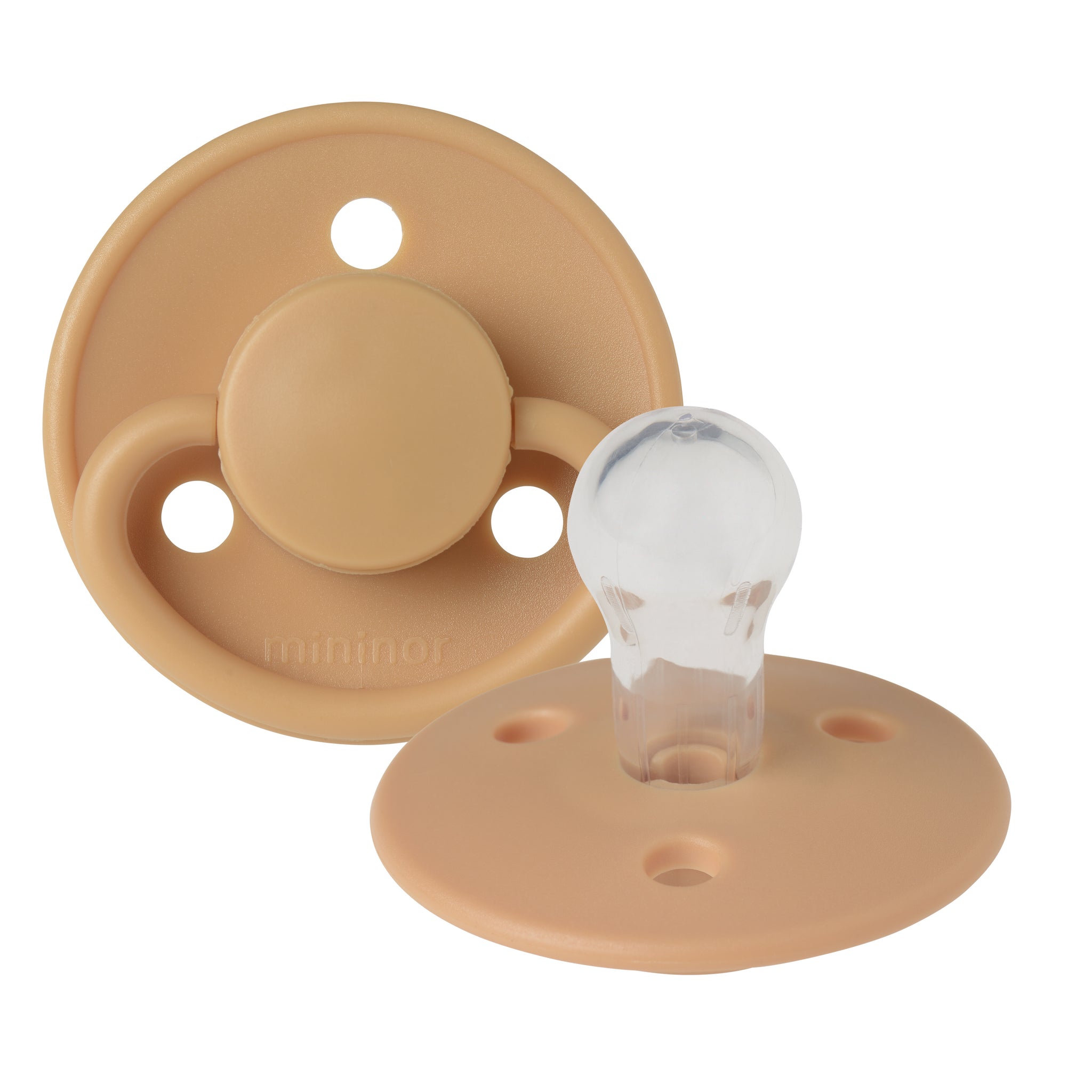 Mininor Round Pacifier Silicone 12m "Golden sand"