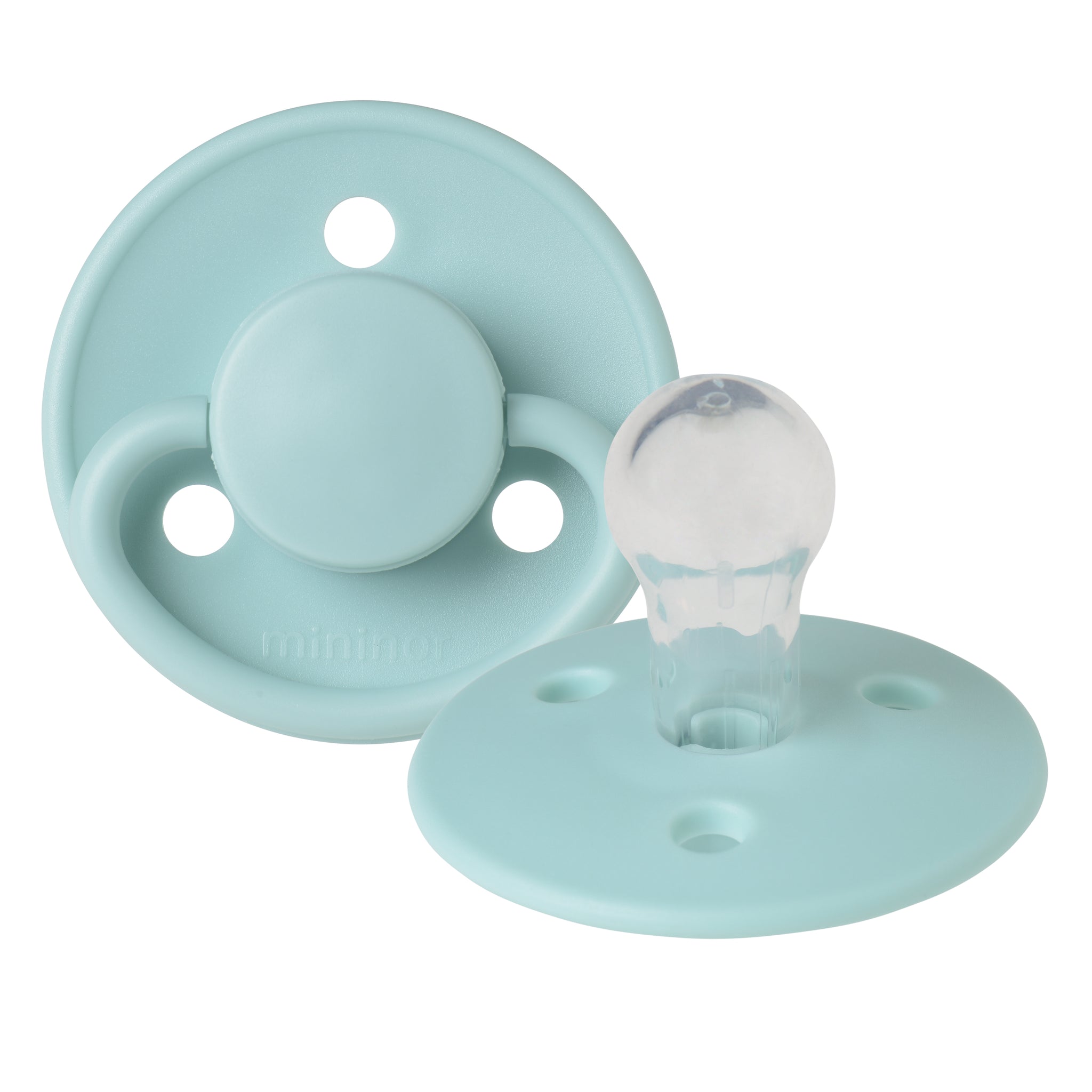 Mininor Round Pacifier Silicone 12m "Cool mint"