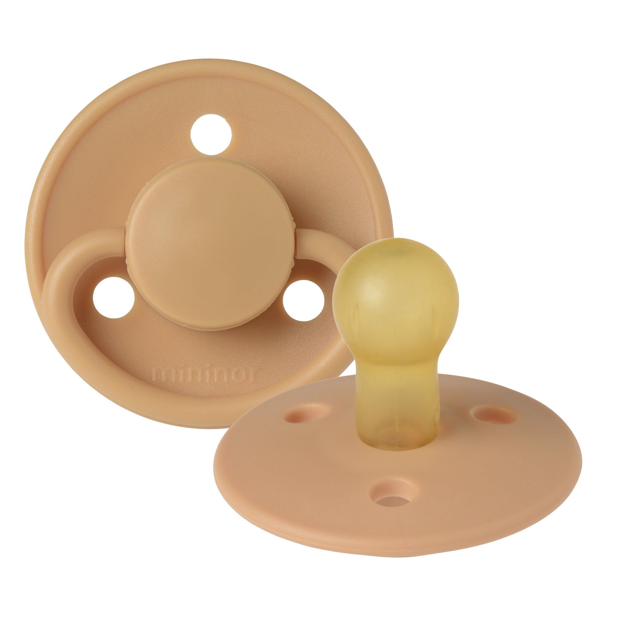Mininor Round Pacifier Latex 0m "Golden sand"