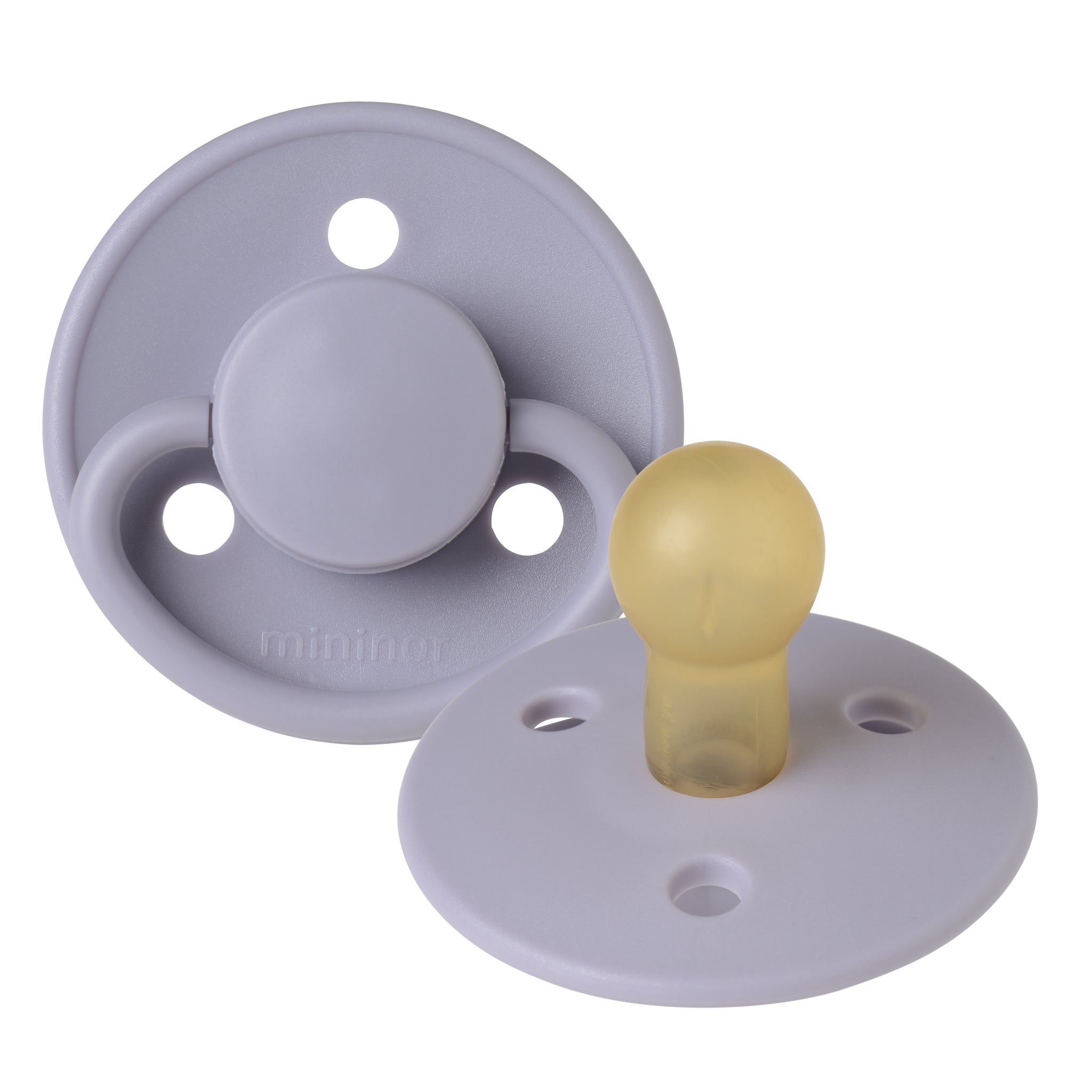 Mininor Round Pacifier Latex 0m "Lilac flower"