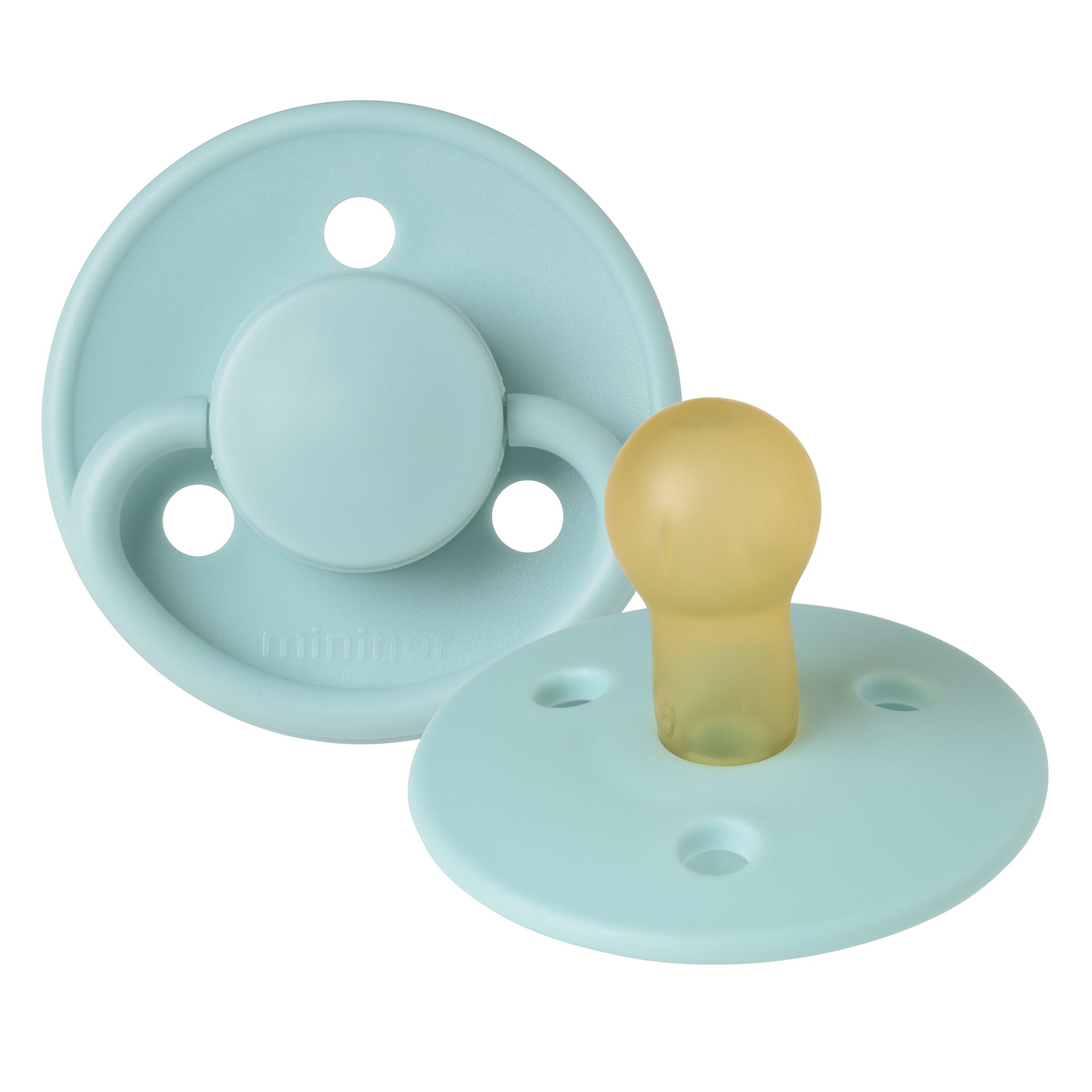 Mininor Round Pacifier Latex 0m "Cool mint"