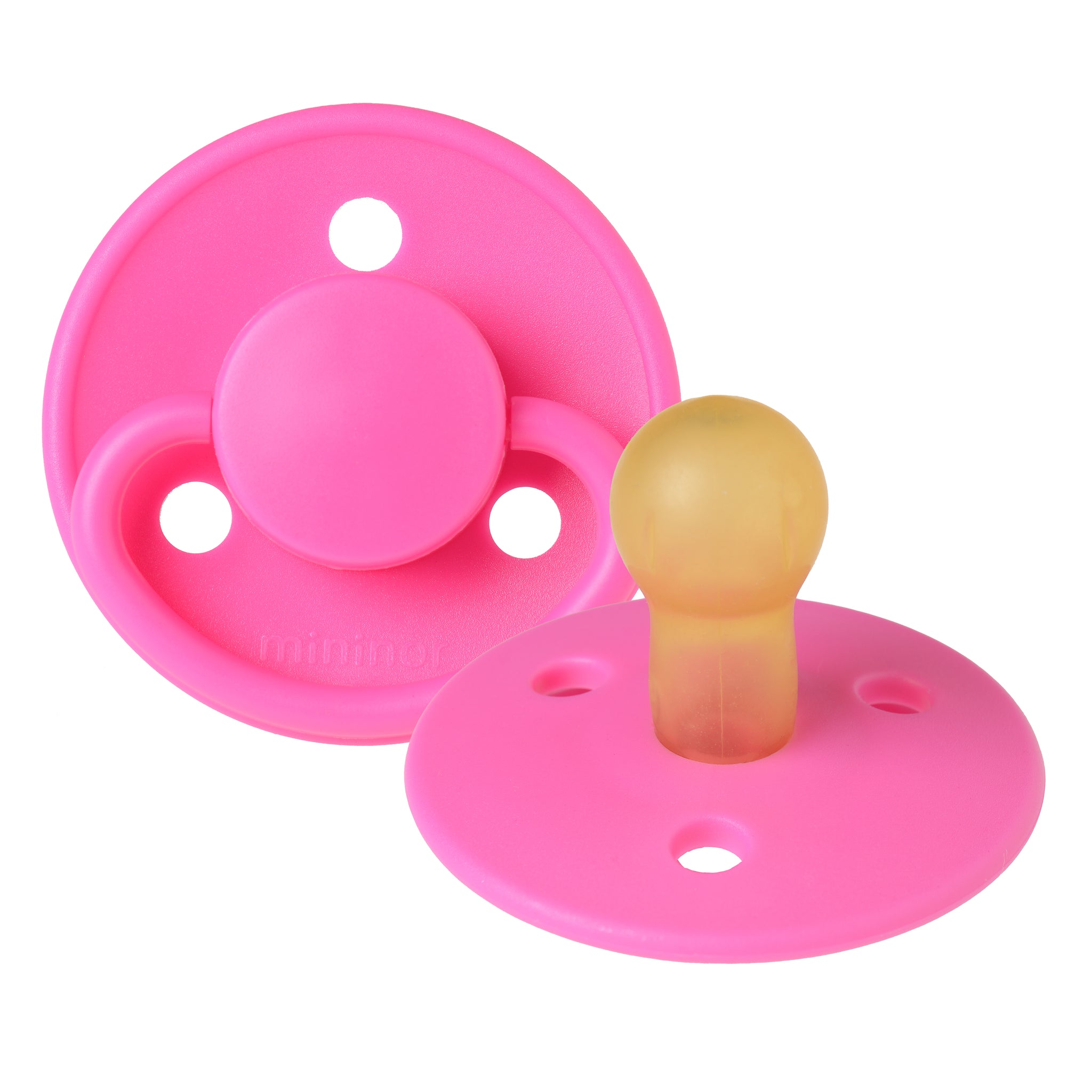 Mininor Round Pacifier Latex 0m "Bubblegum"