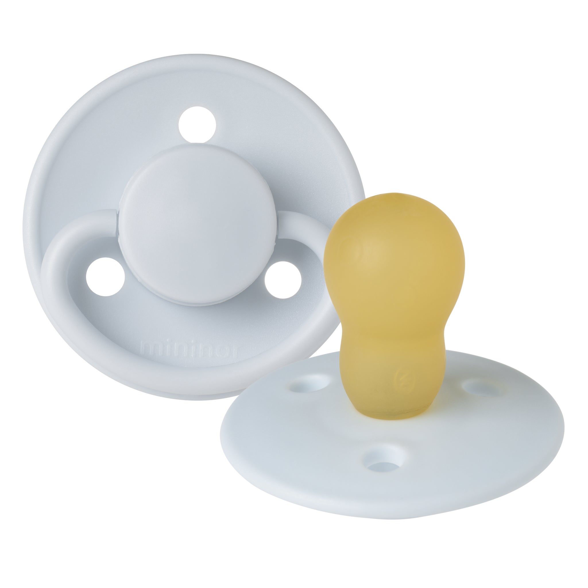 Mininor Round Pacifier Latex 12m "Icicle"