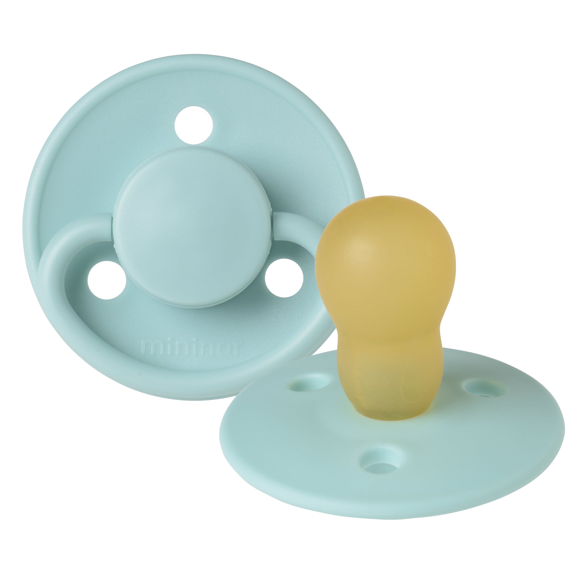 Mininor Round Pacifier Latex 12m "Cool mint"