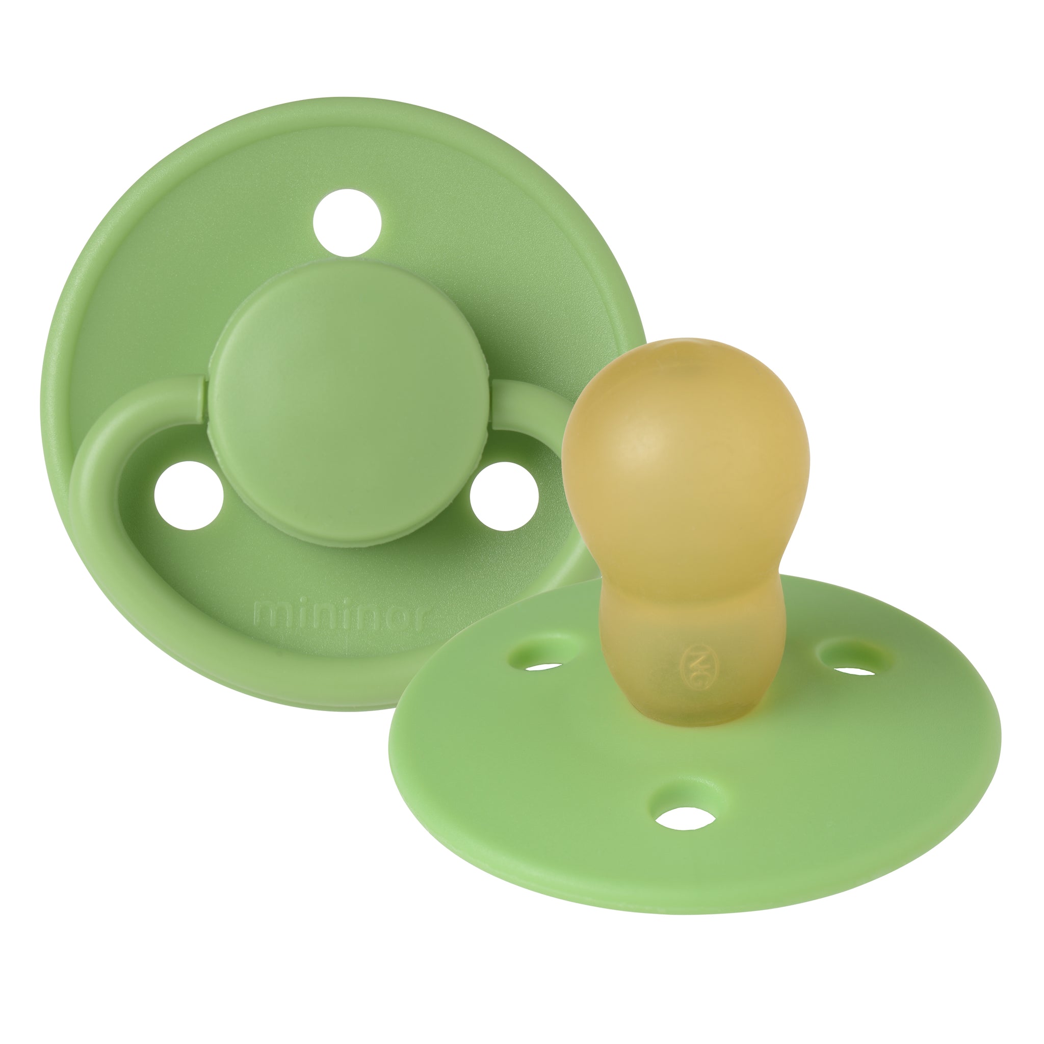 Mininor Round Pacifier Latex 12m "Apple green"