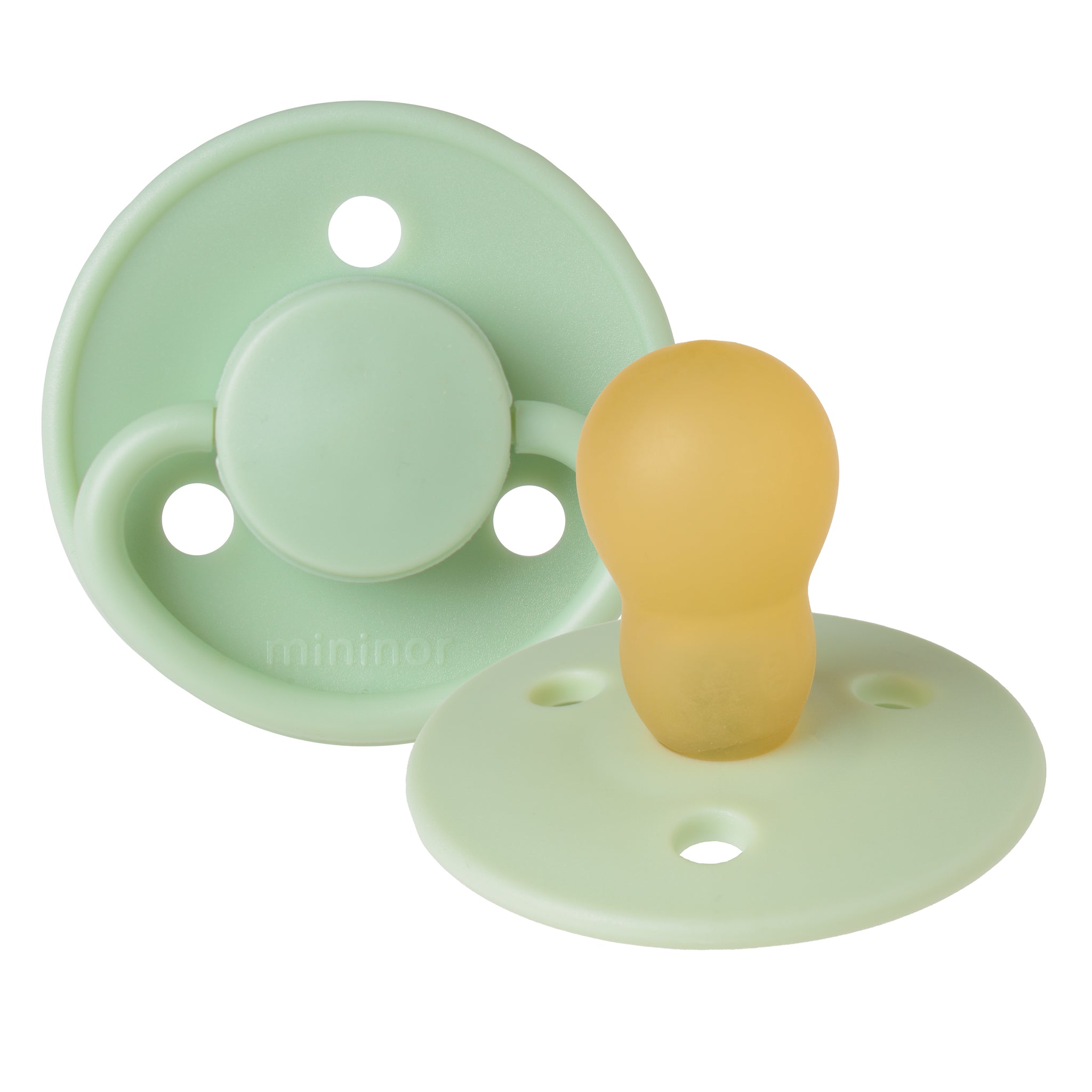 Mininor Round Pacifier Latex 12m "Gooseberry"