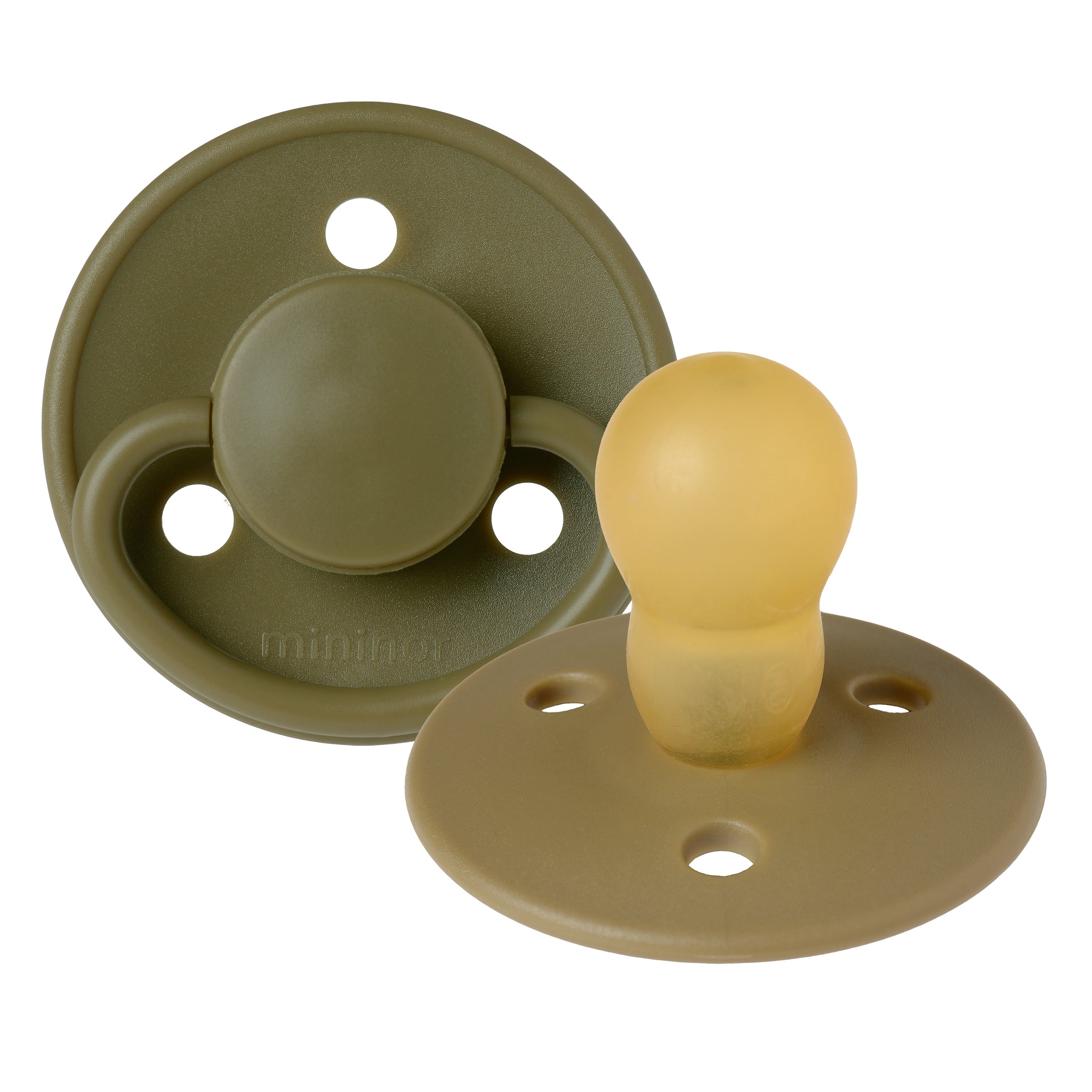 Mininor Round Pacifier Latex 12m "Moss green"