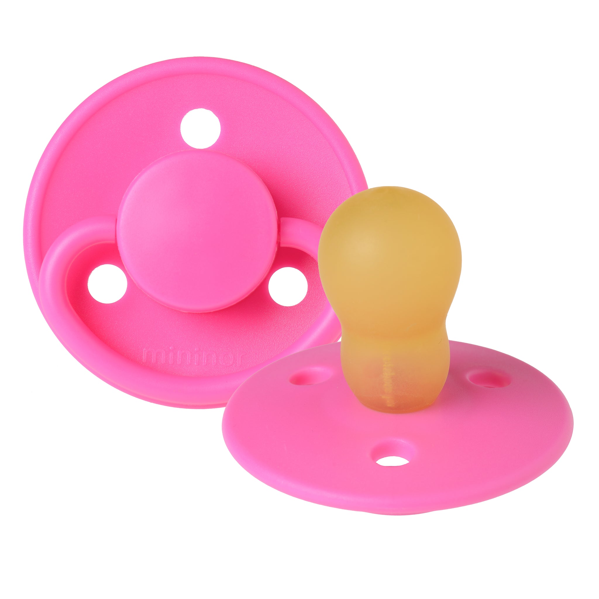Mininor Round Pacifier Latex 12m "Bubblegum"